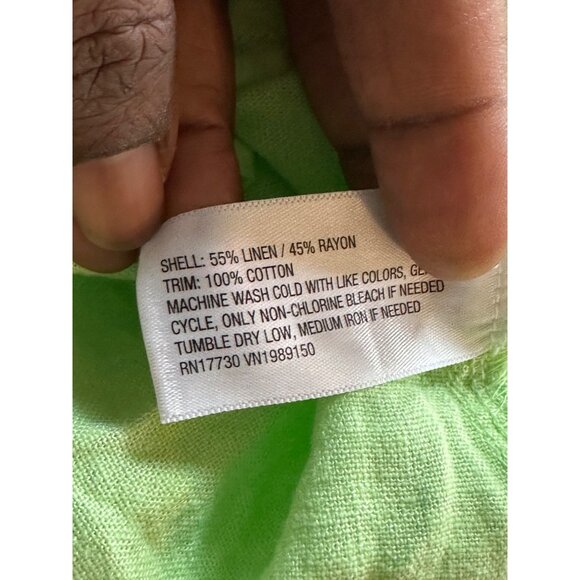 A New Day Sleeveless Lime Green Linen A-Line Dress Size Small NWT - Picture 10 of 11